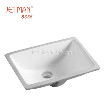 Lavabo sottopiano rettangolare in ceramica